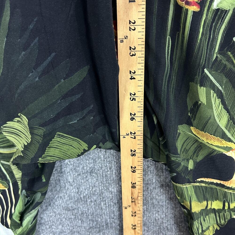 Farm Rio Pants Women Small Tropical Bird Jungle Harem Black Boho Summer Resort - Picture 10 of 12
